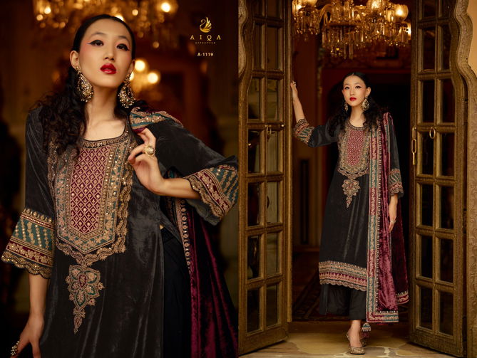 Surkh By Aiqa Winter Wear Fancy Work Velvet Salwar Kameez Wholesale Shop In Surat
